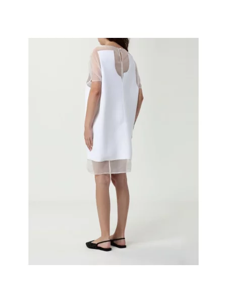 Mała mały sukienka mini Khaite z organzy biała