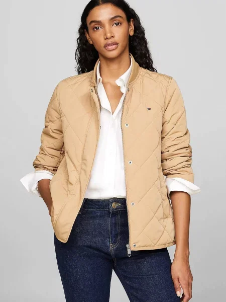 Стьобаний бомбер Tommy Hilfiger бежевий