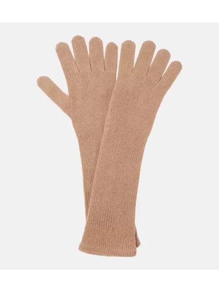 Mănuși Max Mara din cașmir maro