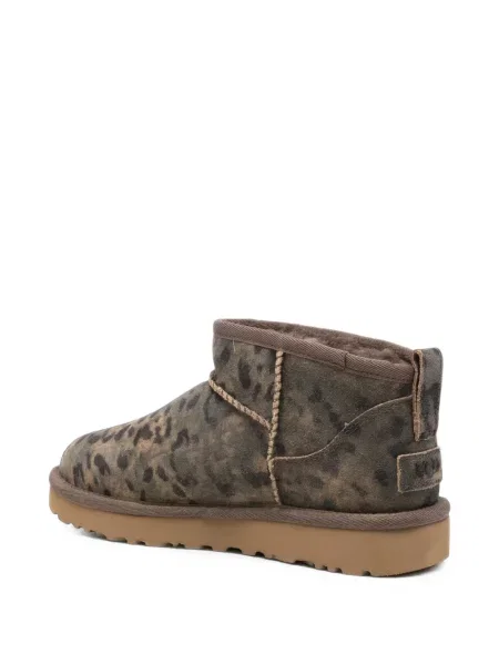 Cizme scurte Ugg cu imagine cu model leopard clasici maro