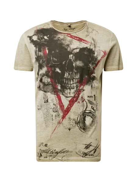 Key Largo Tricou kaki / roşu închis negru