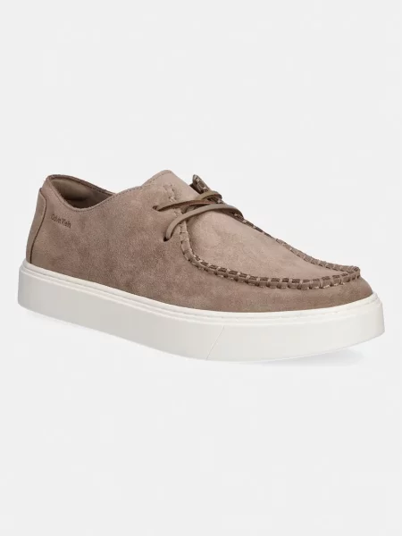 Calvin Klein pantofi pentru bărbați din piele întoarsă HYBRID CLEAN APRON SU gri