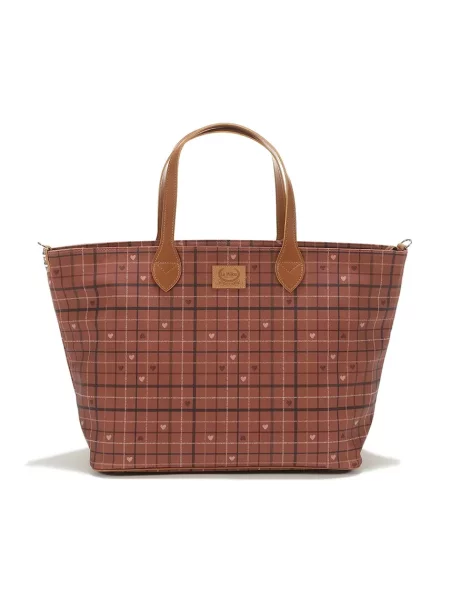 La Millou shopper torba MOO MEADOW PLAID narančasta