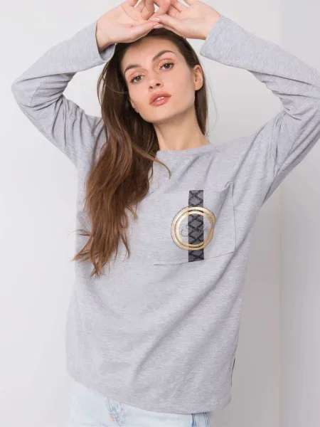 Bluză Fashionhunters gri
