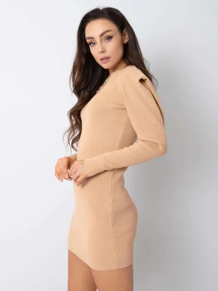 Oblekové šaty Fashionhunters béžová