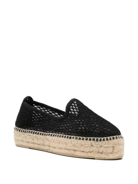Espadrile Manebi tricotate cu platformă negru