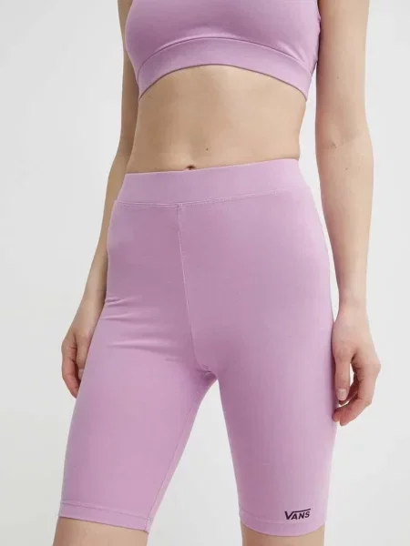 Kraťasy Vans hladké high waist fialová