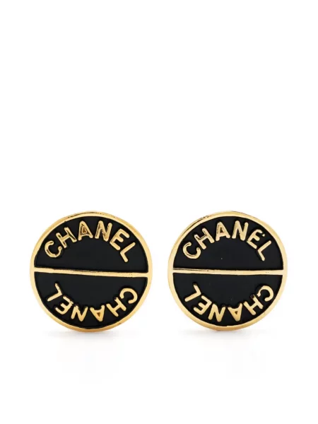 Náušnice Chanel Pre-owned s autogramem černé