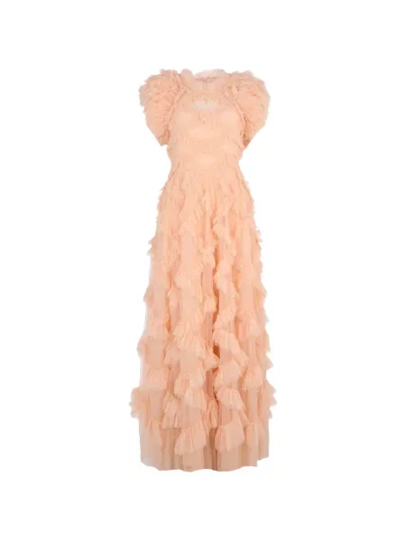 Rochie Needle & Thread cu volane roz