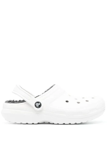 Saboți Crocs din fleece alb