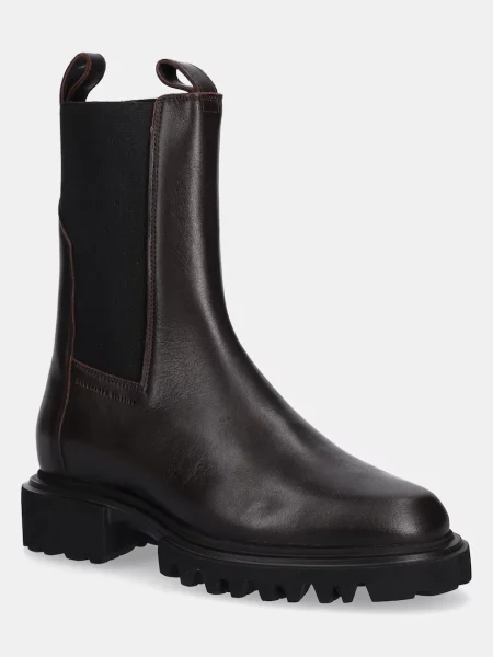 AllSaints ghete chelsea de piele HALLIE BOOT cu plat maro