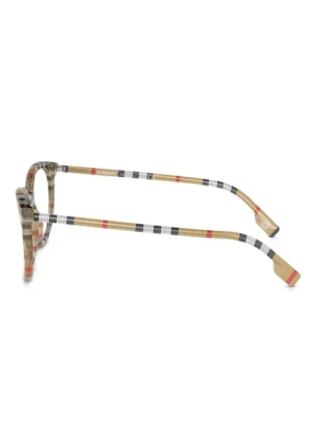 Ochelari de soare rotunzi Burberry Eyewear în carouri maro