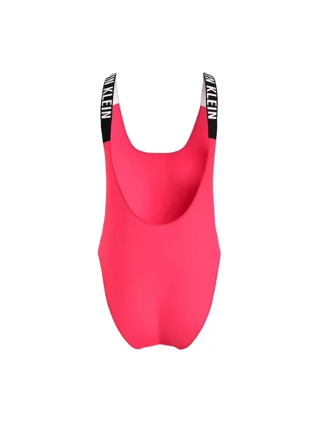 Calvin Klein Moda plażowa Kobieta M Jednoczęściowy strój kąpielowy z odkrytymi plecami Scoop Back Calvin Klein Underwear różowy