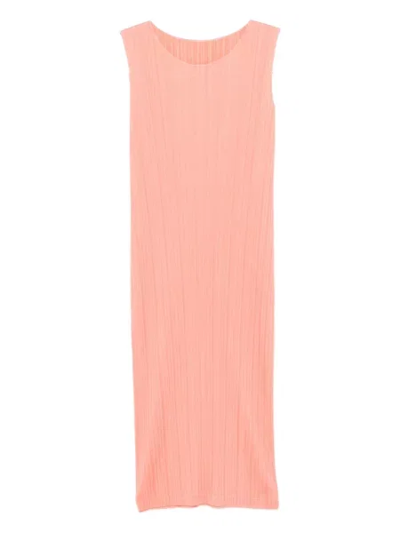 Плисирана костюм миди рокля Pleats Please Issey Miyake до коляното оранжево