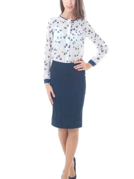 Спідниця міді LadyLike бавовна/поліестер синій