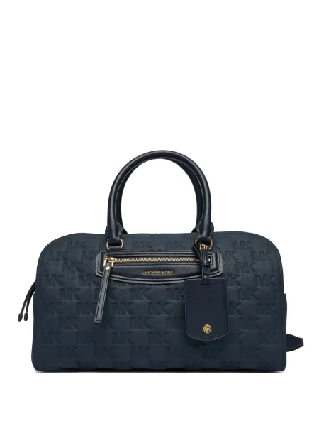 Valiză Michael Kors din piele cu autograf albastru