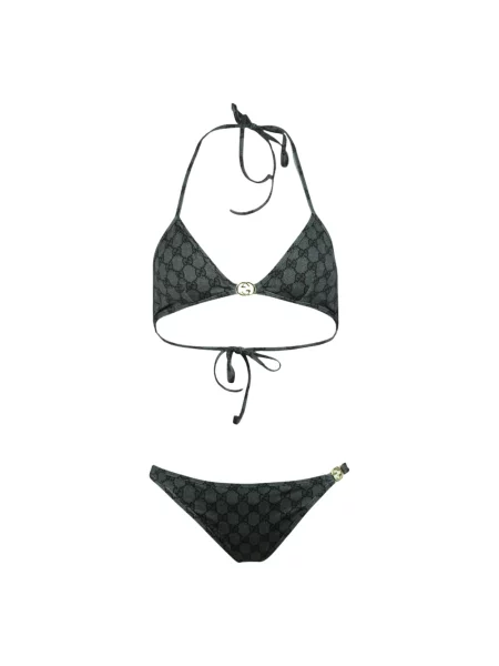 Bikini Gucci z nadrukiem z dżerseju czarne