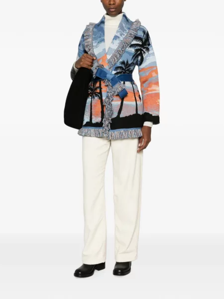 Cardigan Alanui cu franjuri albastru