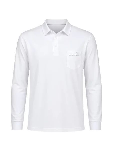 Lung tricou polo Harmont & Blaine alb