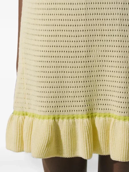 Rochie mini Baobab cu decolteu în V cu volane galben