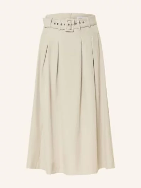 Co'couture Skládaná Sukně světle hnědá