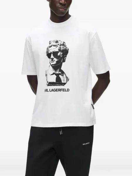 Tricou Karl Lagerfeld cu imagine alb