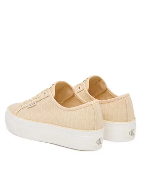 Calvin Klein Sportcipők Vulc Flatf Laceup Jaq Aop Világossárga