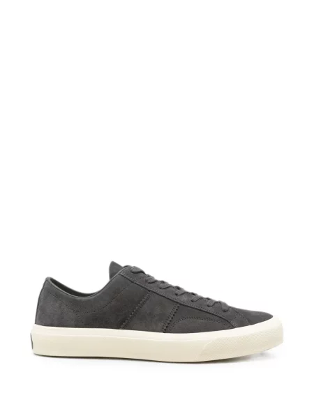 Sneakerși Tom Ford cu șireturi din dantelă gri