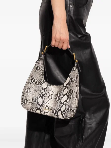 Kožené malé kotníkové boty Michael Michael Kors hnědé