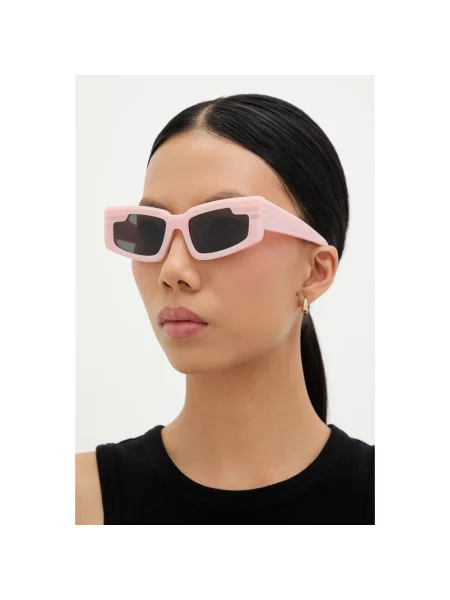 Fiorucci okulary przeciwsłoneczne Rectangular Wing różowy