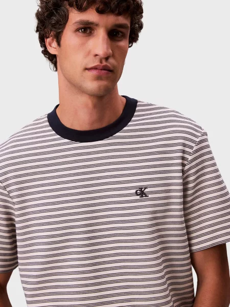 Смугаста футболка Calvin Klein бежева