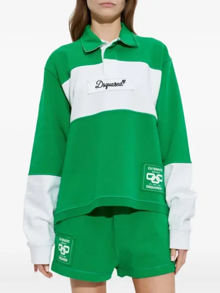 Gulerat pulover Dsquared2 cu dungi verde