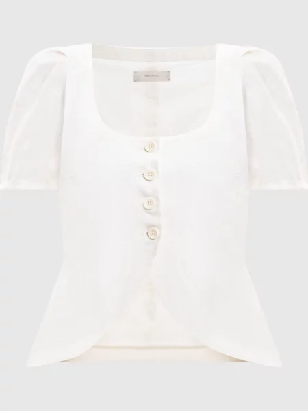 Топ Audrey з льону Faithfull білий