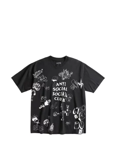 Tricou Anti Social Social Club cu imagine negru