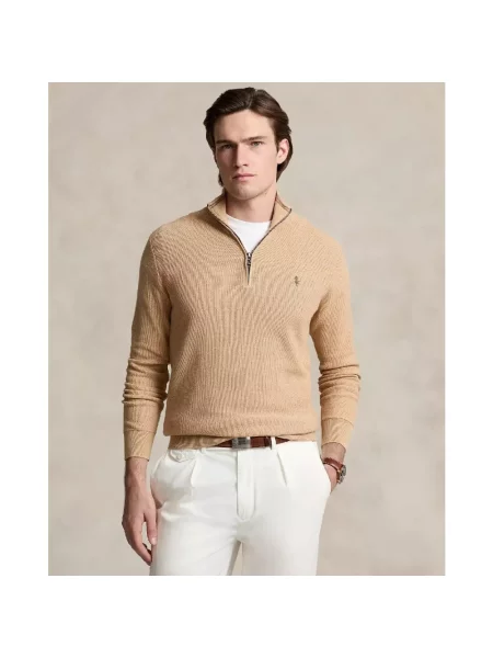 Lekka długa bluza Polo Ralph Lauren z długim rękawem beżowa