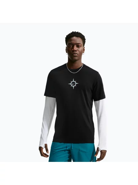 Koszulka do biegania Nike Dri-Fit Graphic black/action grape czarna