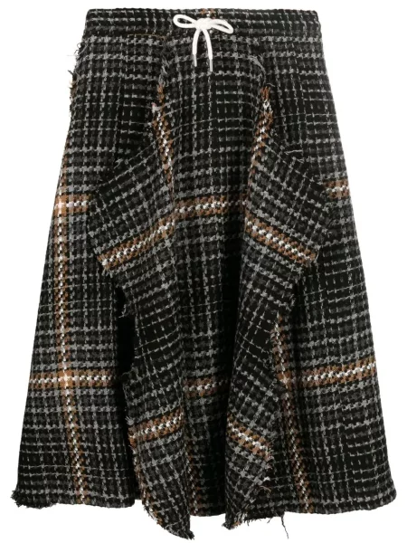 Fustă midi Charles Jeffrey Loverboy în carouri negru
