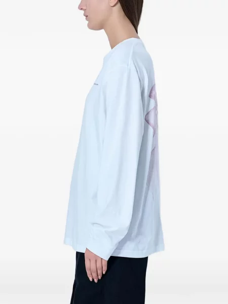 Lung tricou Cecilie Bahnsen cu funde alb