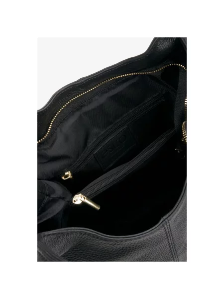 Сумка-шопер шкіряна Estro чорна