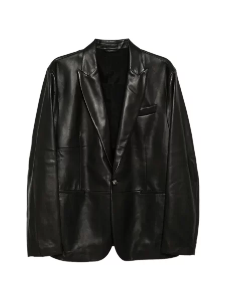 Sacou Giorgio Armani din piele negru
