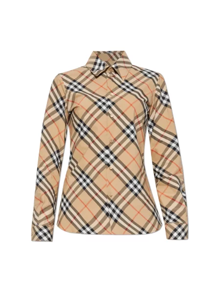 Wielobarwność koszula Burberry klasyczna beżowa