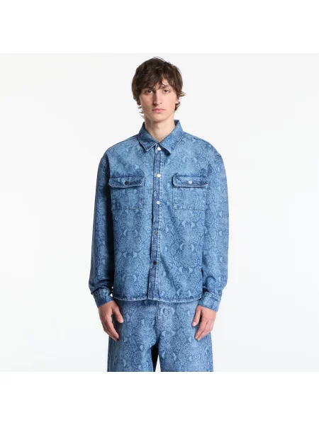 Cămașă Daily Paper Snake Laser Rahul Denim Shirt Blue M albastru