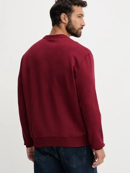 Geacă de blugi Calvin Klein Jeans din material terry roșu