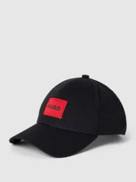 Czapka z daszkiem i naszywką z logo Hugo czarna