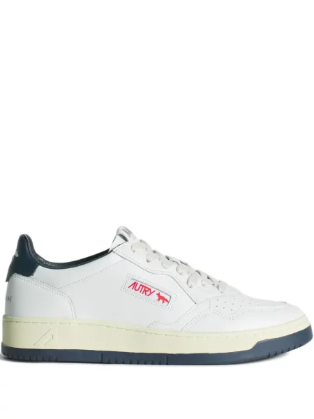 Sneakerși Maison Kitsune cu șireturi din dantelă alb