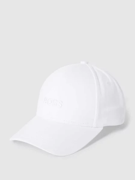 Hugo Boss Akcesoria Mężczyzna ONE SIZE Beżowa Czapka z Daszkiem z Logiem Stylowy Dodatek biały
