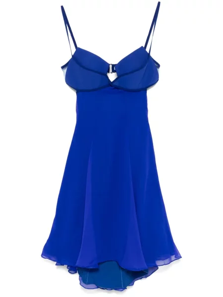 Rochie mini Nensi Dojaka de mătase de costum albastru