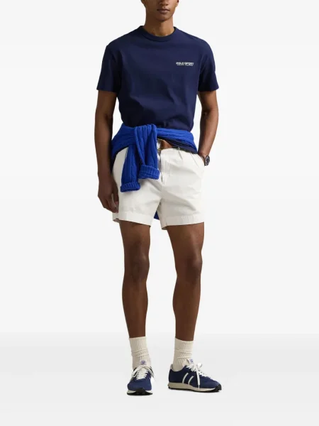 Πλεκτή μακρύς φόρεμα σε στυλ πουκάμισου Polo Ralph Lauren με halter λαιμόκοψη λευκό