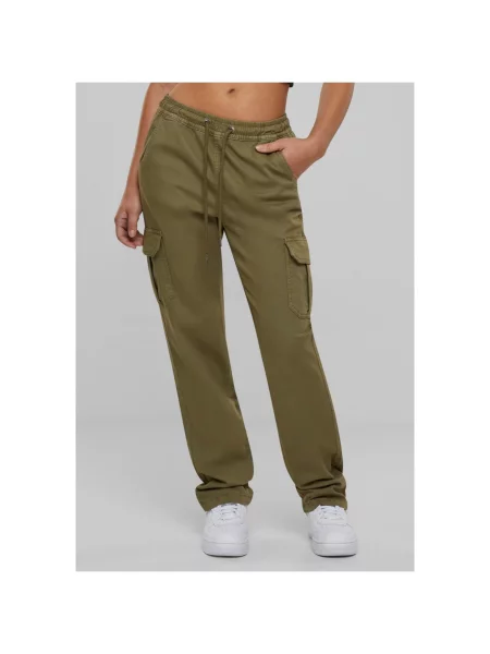 Pantaloni cargo Urban Classics cu talie înaltă din țesătură twill