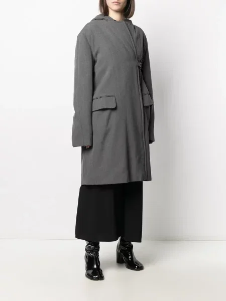 Kabát Gianfranco Ferré Pre-owned s kapucí šedý